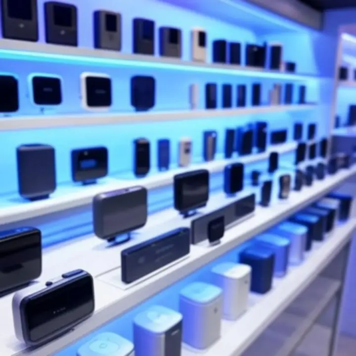 Ekspozycja nowoczesnych elektronicznych gadżetów