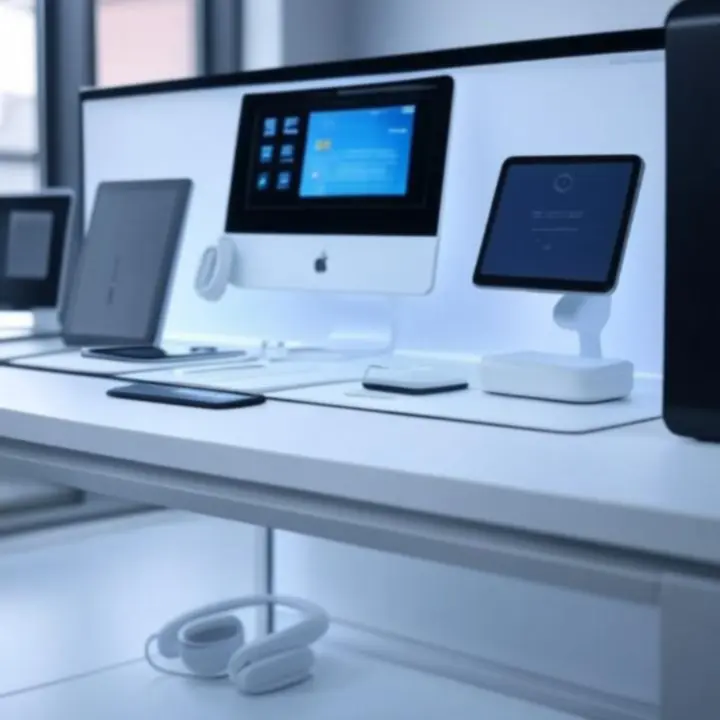 Nowoczesne biurko z elektronicznymi gadżetami