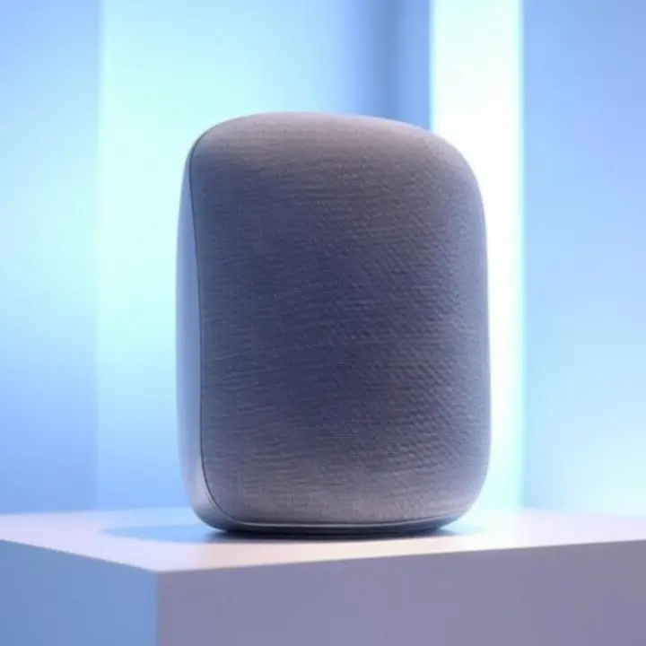 Nowoczesny inteligentny gadżet domowy na ciemnym, futurystycznym tle