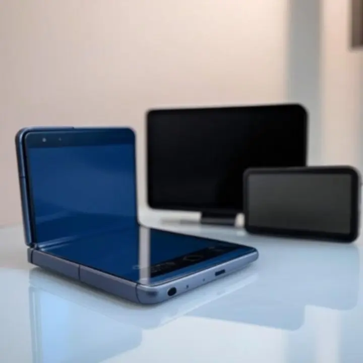 Prezentacja nowoczesnych urządzeń elektronicznych z futurystycznym podświetleniem